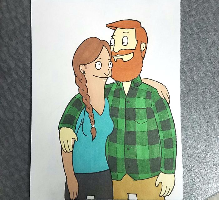 Boyfriend Draws His Girlfriend In 10 Different Cartoon Styles