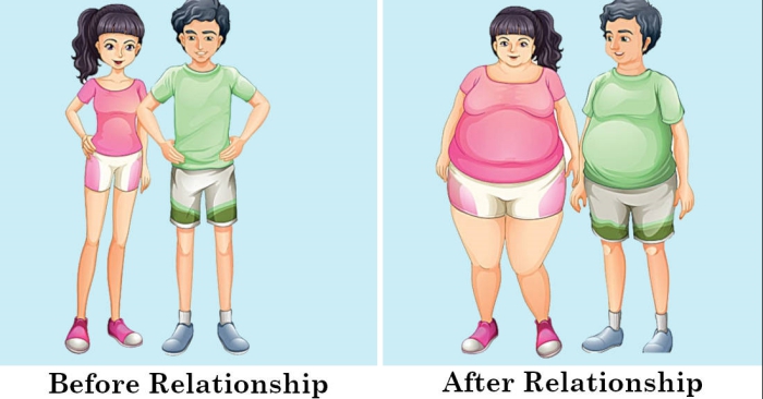 people in love gain weight