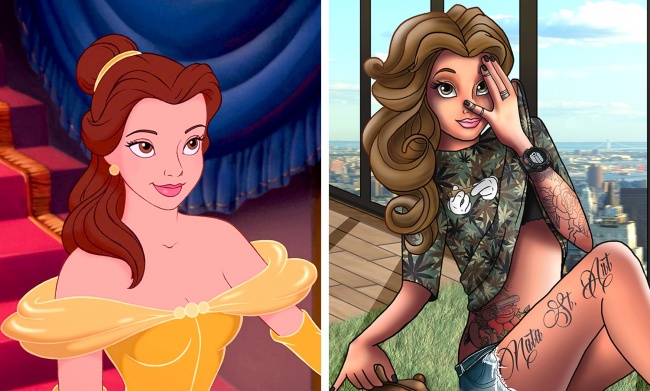 Ever Imagined Disney Princesses As Modern Day Bad Girls.