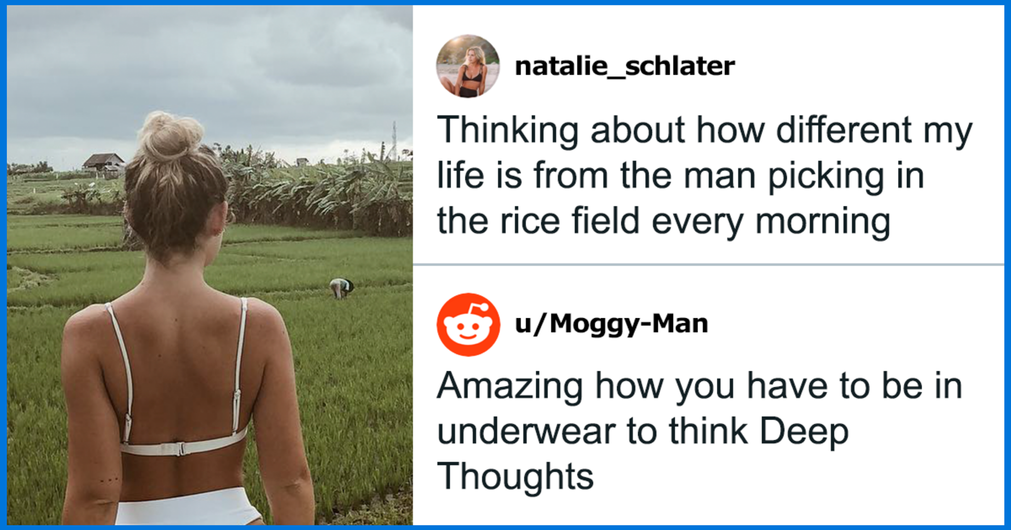 Instagram model making fun of rice workers