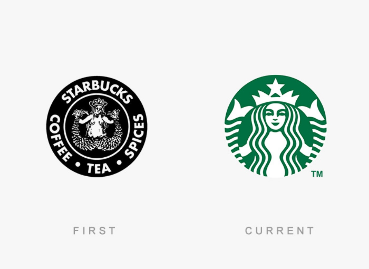 famous logos then and now